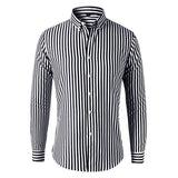 2025 Spring and Autumn Men's Long-Sleeved Shirt Fashionable Slim-Fit Korean Fashionable Youth Casual Men's Striped Shirt