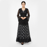 Black Floral Lace Gown