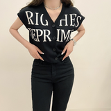 New Fashion Knitting Sweater - Printed Sleeveless Knit Top