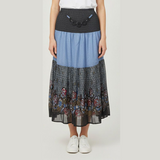 Patchwork Floral Mesh Skirt