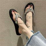 Trendy Summer Rhinestone-Embellished EVA Slides for Women - Anti-Slip Thick Soled Flip Flops