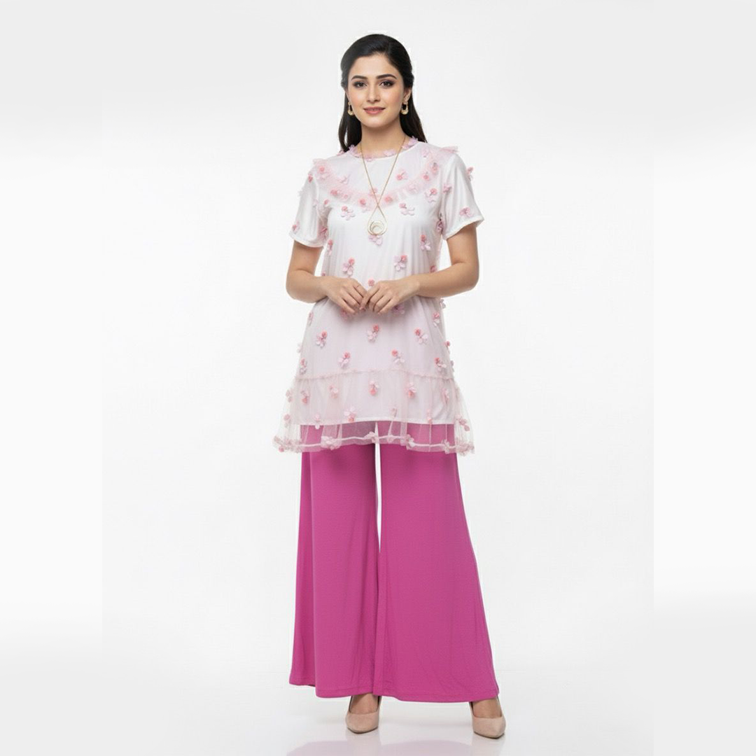 Blossom Tulle Tunic & Palazzo Set