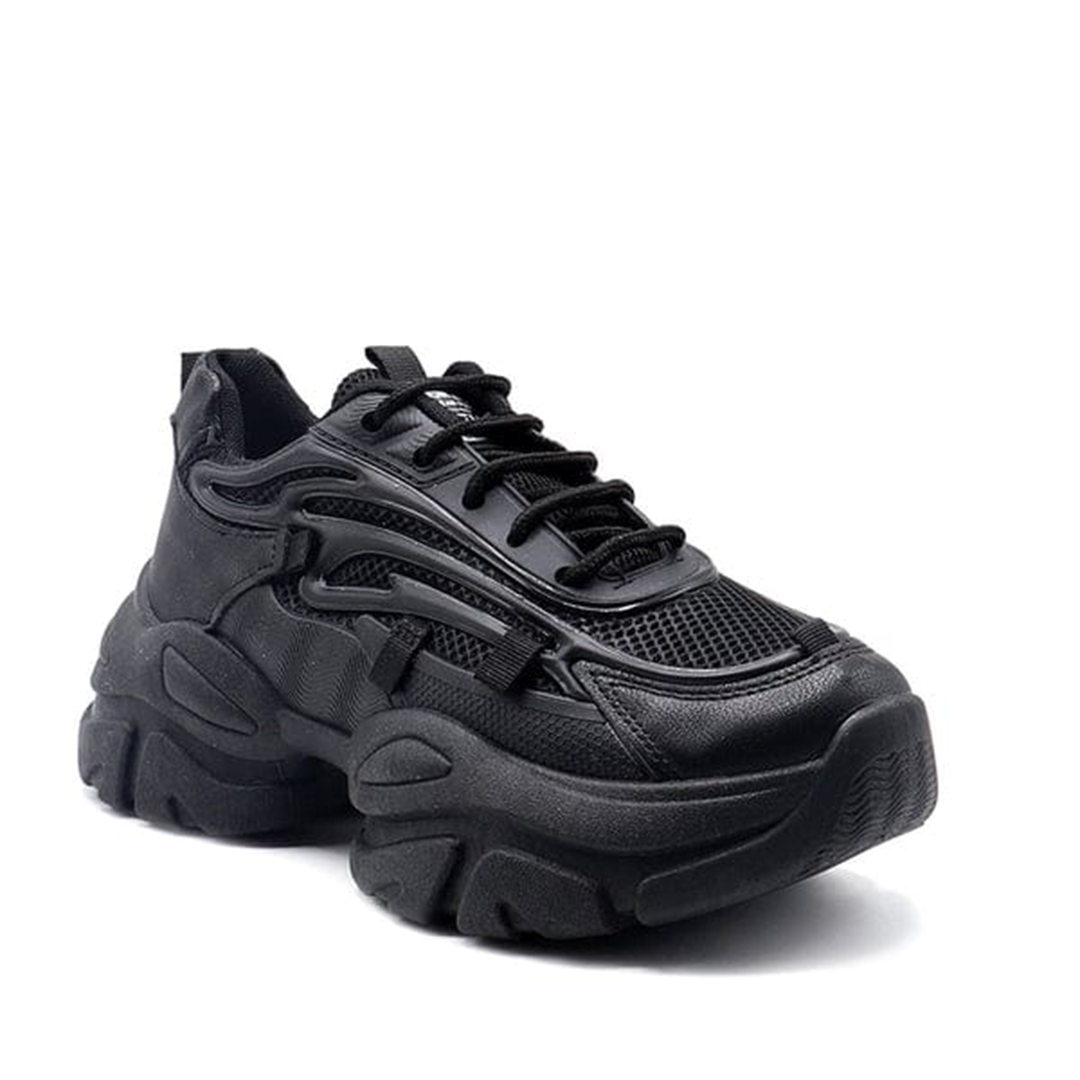 Black Chunky Trail Sneakers