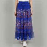 Blue Abstract Floral Skirt