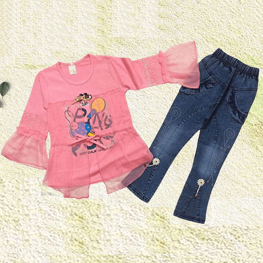 Embroidered Denim Set