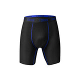 Men Athletic Long Boxer Briefs Color Line Stitching Elastic Sport Waist Anti Rub Underwear Breathable Long Leg Mens Boxers
