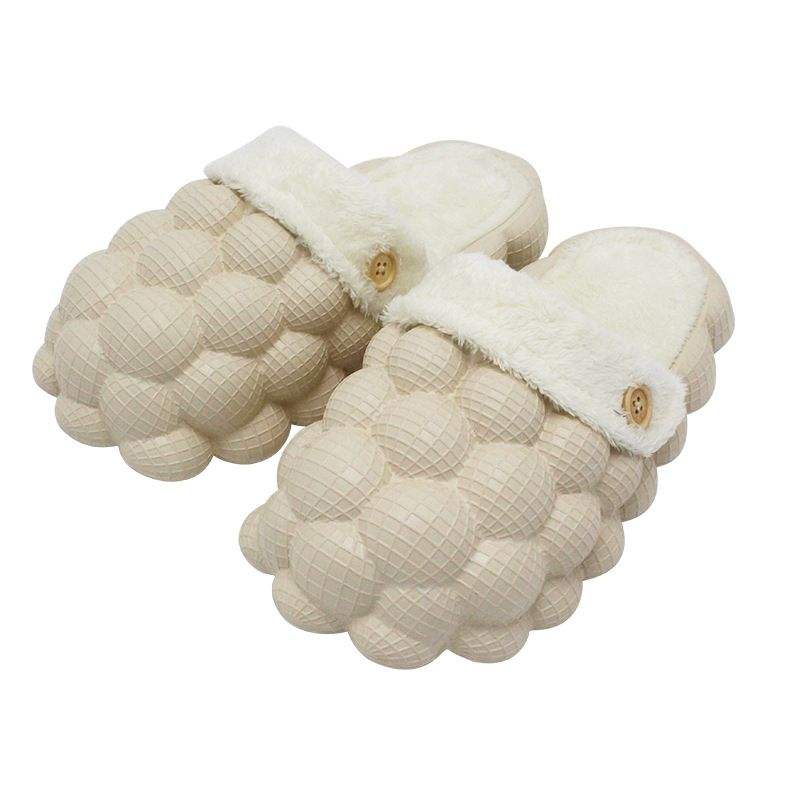 Trendy Babouche Faux Fur Slippers for Women - Unisex Warm Winter Home Slides with Removable Lining for Indoor & Outdoor Use