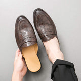 Round Toe Classic Design Fashion Loafers Summer Breathable Men Casual Half Shoes