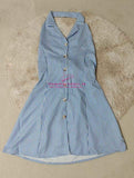 Backless Halter Neck Dress Bow Made of Lacing Cool Cami Dress Summer Simple A-line Dress