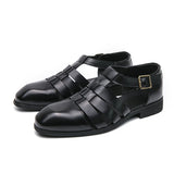 Breathable Summer Casual Shoes Buckle Strap Lightweight Fashion White Black Color Men Casual Dress Shoes