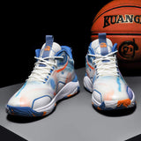 Men Outdoor Sports Sneakers  Blank Breathable Mesh Basketball Shoes