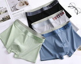 Cotton Stretch Mens Boxer Briefs Soft Breathable Trunk Boxer Shorts Underpant Mid Waist Cotton Men's Underwear