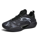 Dark Night Glowing Premium Breathable Mesh Mid Top Ankle Basketball Shoes with High Traction Rubber Outsole and Cushioning Tech