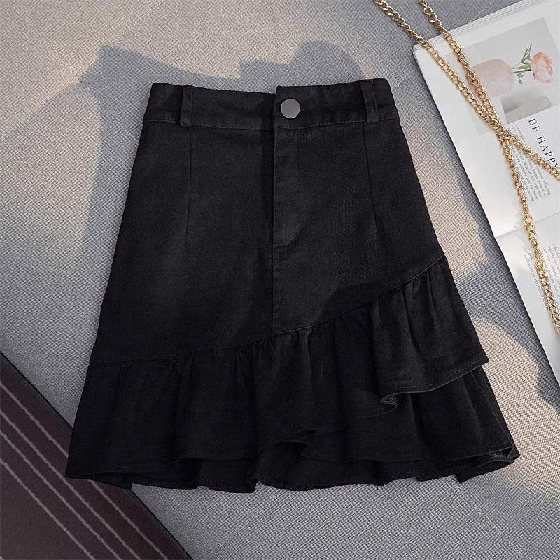 Women High Waist Lace Hem Mini Skirt Solid Color Textured a Line Short Skirt Casual Sweet Girls Mini Skirts With Lace Trim
