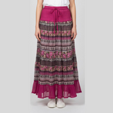 Boho Floral Stripe Skirt