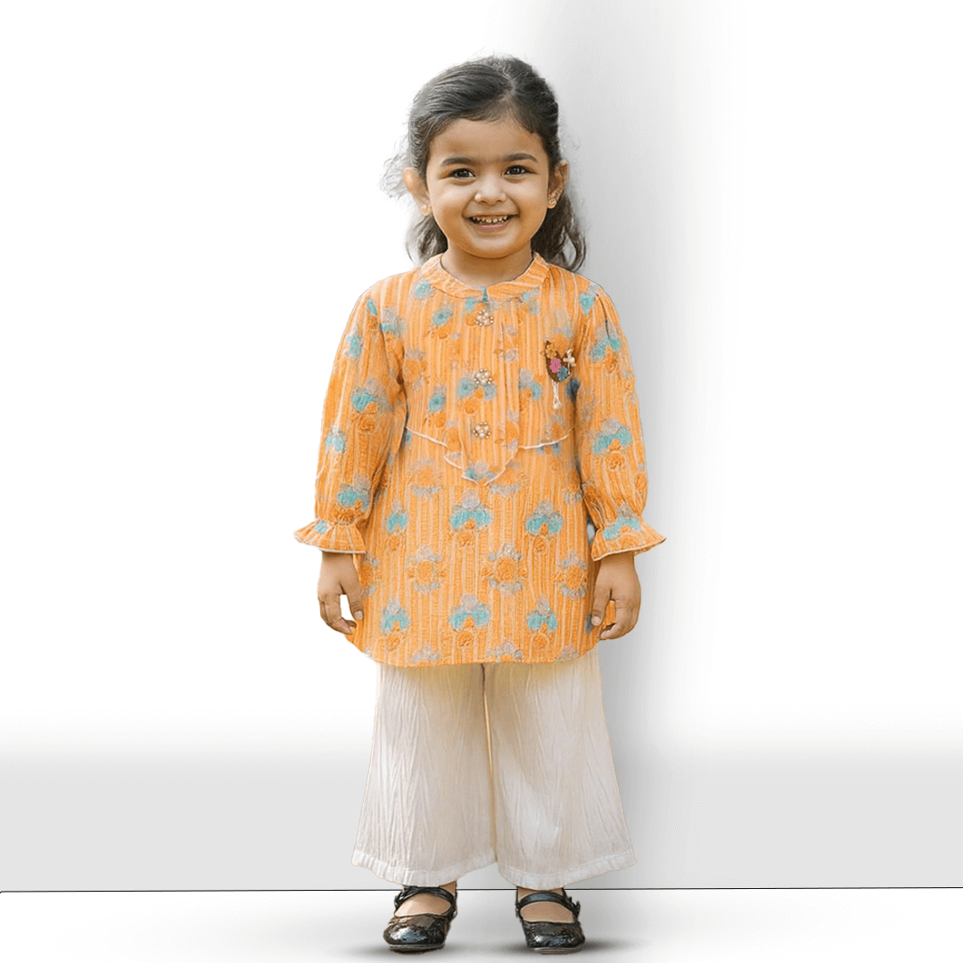 Crinkle Palazzo Set For Kids