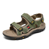Best Grade Pure Full Grain Leather Material Classic Design Durable Casual Shoes Summer Men Leather Sandals