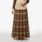 Coffee Brown Tiered Maxi Skirt
