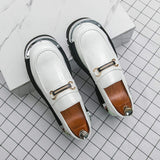 Men Chunky Sole Loafers With Metallic Buckle Details Premium Synthetic Leather Slip on Shoes for Daily Wear Office