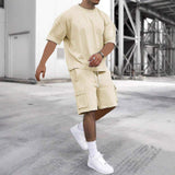 2026 Hot Selling Summer Fashion Casual Workwear Shorts Sports Men's T-shirt Shorts Set