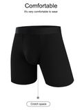 Men Polyester Long Boxer Briefs Soft Breathable Mid Waist Anti Chafing Men Underwear
