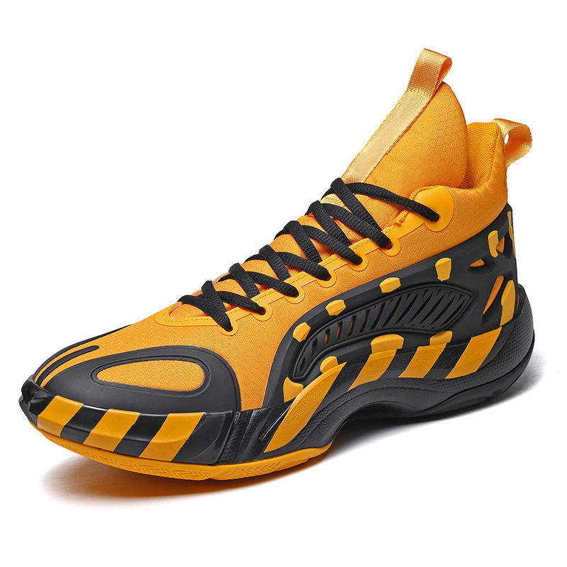 Latest Mens Fashion Basketball Sneakers Unique Pattern Streetball Shoes High Top Ankle Support Non Slip Outdoor Sport Trainers