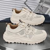Breathable Mesh Premium Leather Thick Sole Sneakers Comfortable Shock Absorption Stylish Durable Footwear