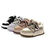Tenis Feminino Plataforma Casual Female Fur U Thick Sole Shoe Women High Platform Sneakers