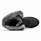 Hot Selling Products Winter Warm Cotton Plush Waterproof Leather Calf Boots Plus Size Snow Rain Windproof Men Hiking Boots
