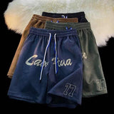 Men's Summer Hong Kong Style Loose-Fit Straight Leg Sports 5-Inch Shorts Casual Trendy Shorts