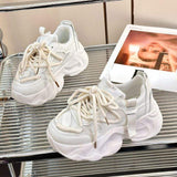 Candy Color Chaussures Femmes Thick Sole Purple Pink Green Chunky Platform Wedges Sneakers for Ladies