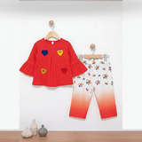 Heart Tunic and Ombre Floral Palazzo Set