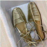 Handmade Women's Rope Slides Sandals with Ankle Strap - Trendy, Comfortable, Cute Summer Zapatos