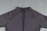 Crewneck Bodysuit Slim-fit One-piece Top Zipper Soild Jumpsuit
