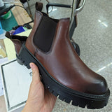 Classic Genuine Leather Chelsea Boots Durable Fashion Black Brown Formal Men Leather Ankle Boots