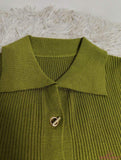 Lapel Long Sleeve Base Shirt Simple Long-sleeved Top Slim-fit Long Sleeve Knit Base