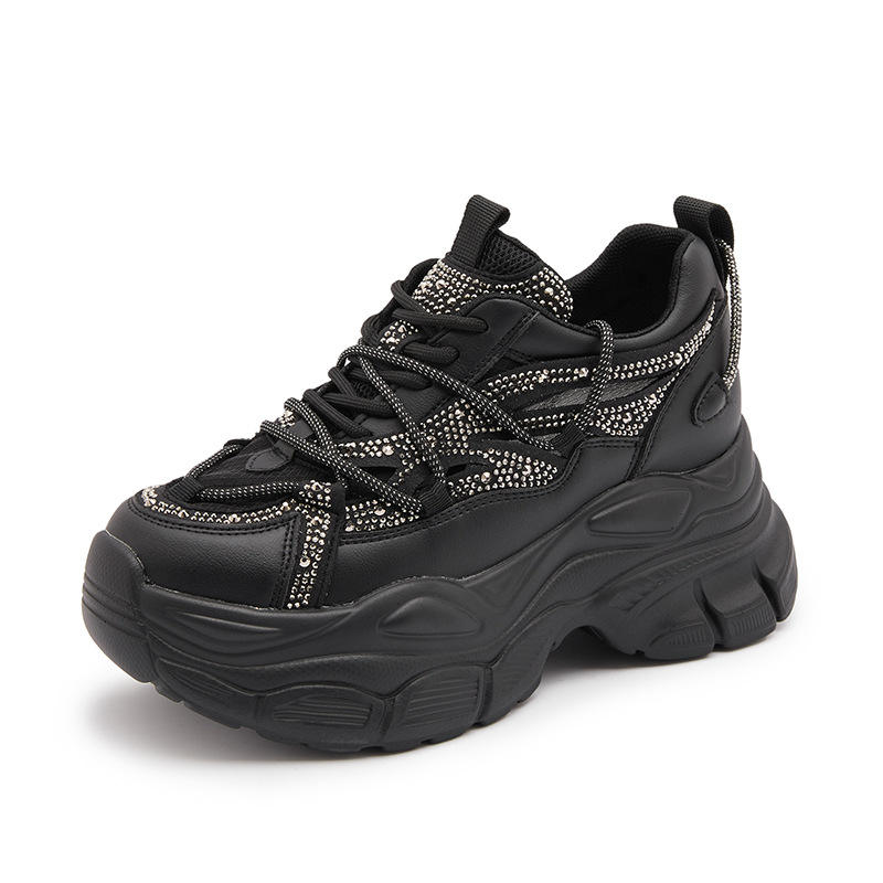 Casual Rhinestone Sepatu Trainers Lady Footwear Platform Shoes New Model Women's Fashion Sneakers