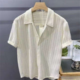 2026 New Arrival Mens Sheer Mesh Short Sleeve Shirt Hollow Out See Through Lapel Fashion Breathable Transparent Shirts