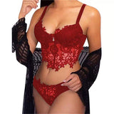 New Style 2-Piece Sexy Set with Lace Straps - Seductive Intimate Wear for Women