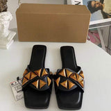 New Designer Babouche Femme Summer Sandals - Trendy Large Size Flat Casual Slippers for Women