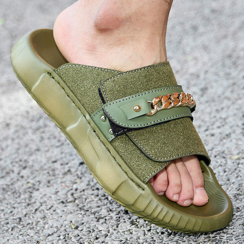 Green Black Color Anti-Slippery Durable Breathable Lightweight Summer Outdoor Men Casual Sandals Shoes