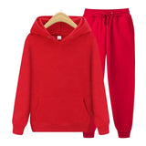 2025 New Solid Color Cross-border Pullover Sweater Sports Suit Sweater Suit Fleece Men's Hoodie
