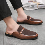 Fashion Design Comfortable Summer Backless Dress Shoes Men Mules Casual Home Slippers
