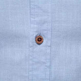 Men's Fashion Solid Color Long Sleeve Shirt, Stand Collar Minimalist Breathable Cotton Shirt