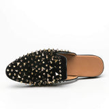 Latest Design Full Rivet Fashion Good Looking Men Mules Half Men Casual Backless Dress Shoes