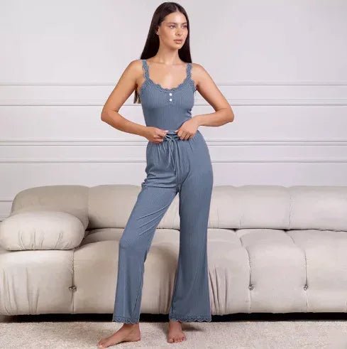 2 - piece Pajamas for Women Ribbed Camisole and Long Pant Women's Sleepwear - Zeprah