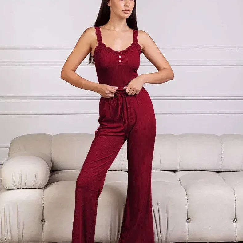 2 - piece Pajamas for Women Ribbed Camisole and Long Pant Women's Sleepwear - Zeprah