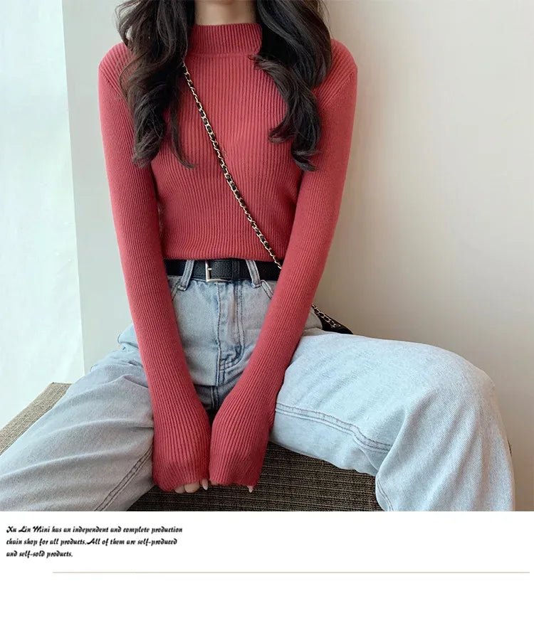 2020 Women's Autumn Sweater Slim Long - Sleeve Knit Top for Layering - Zeprah