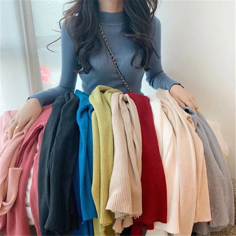 2020 Women's Autumn Sweater Slim Long - Sleeve Knit Top for Layering - Zeprah
