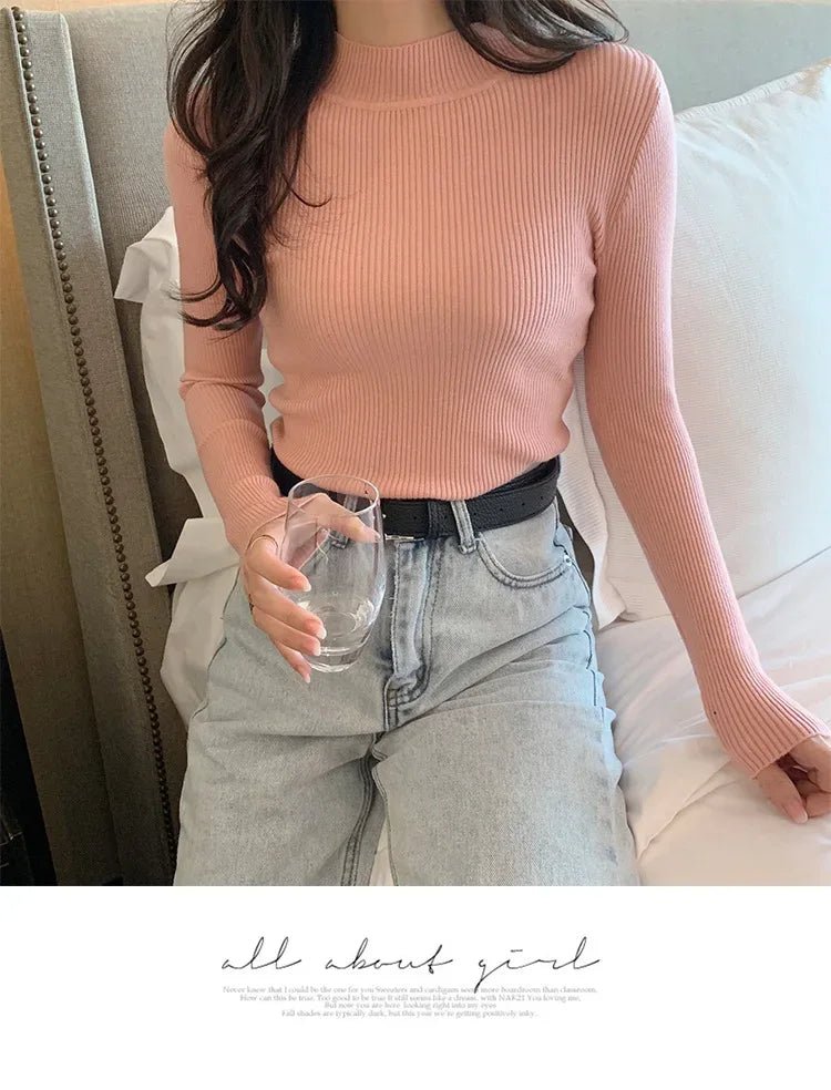 2020 Women's Autumn Sweater Slim Long - Sleeve Knit Top for Layering - Zeprah